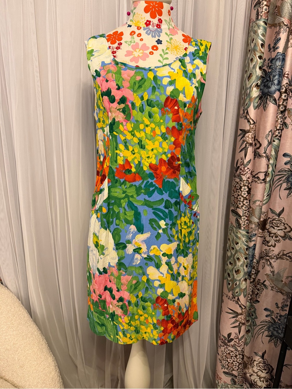 Vintage! Jams World Multicolor Floral Sleeveless Shift Dress